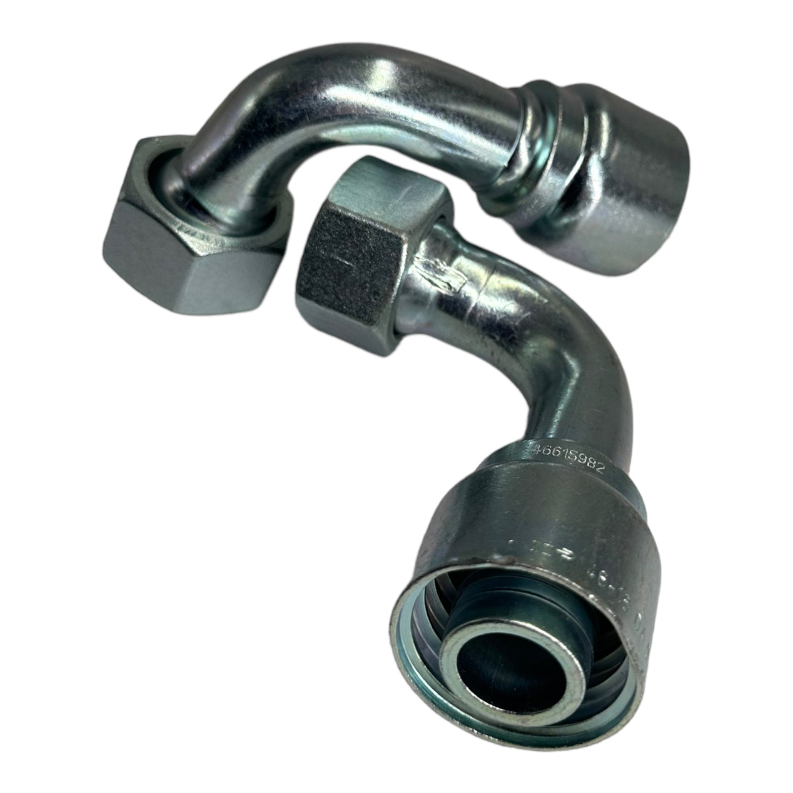 2x Parker 1CF46-28-16 Dichtkegel mit Überwurfmutter & O-Ring / 90° Bogen