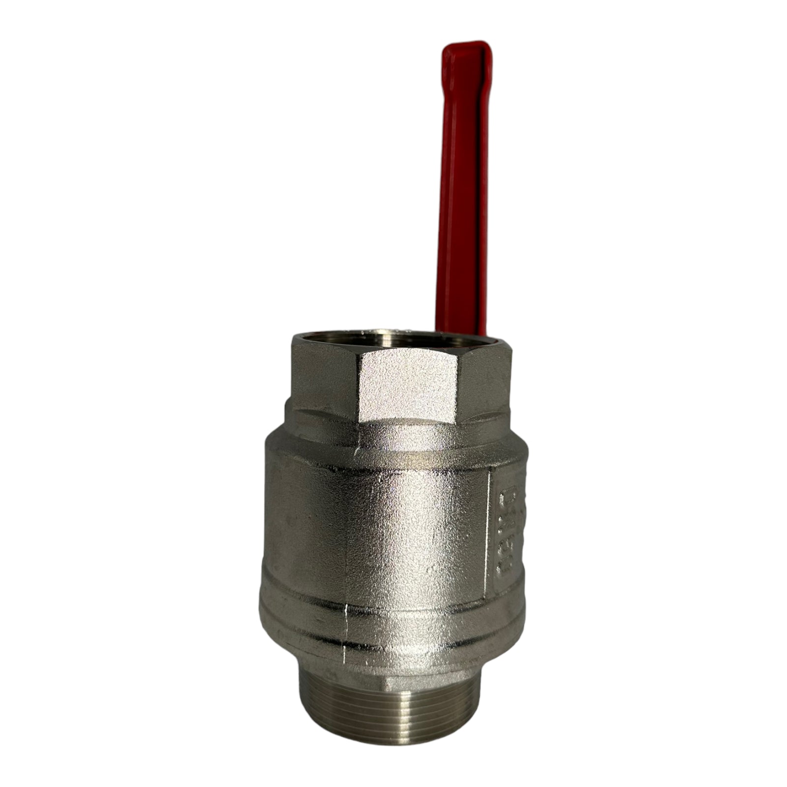 Kugelhahn Vernickelt CW617N Voller Durchgang roter Stahlhebel IG/AG 2" MS58 DN50