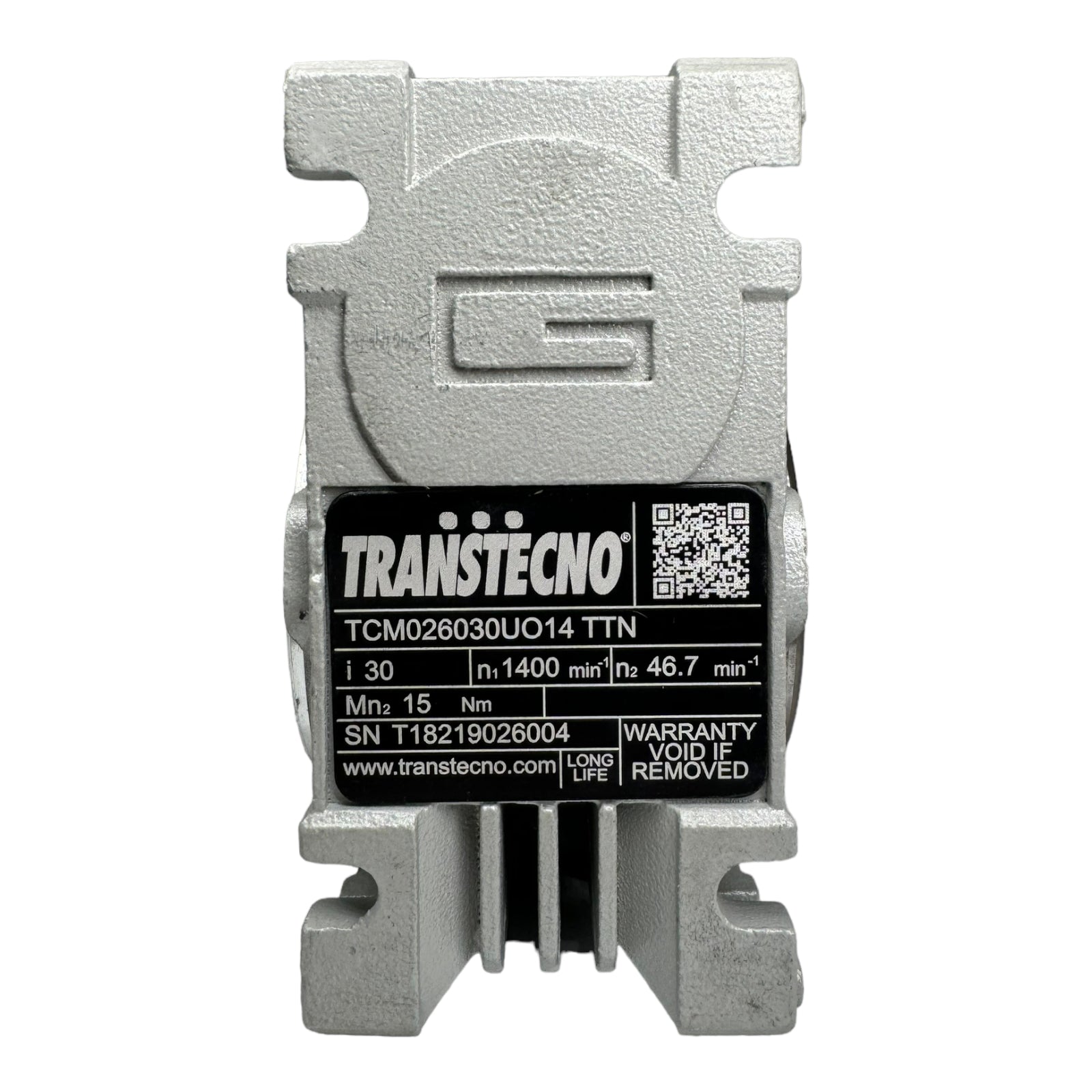 Transtecno TCM026030UO14 TTN Schneckengetriebe Getriebe 1400min / 46,7min / i30