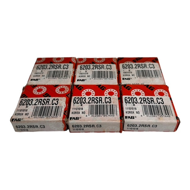 10x FAG 6203.2RSR.C3 Rillenkugellager Kugellager 17x40x12mm