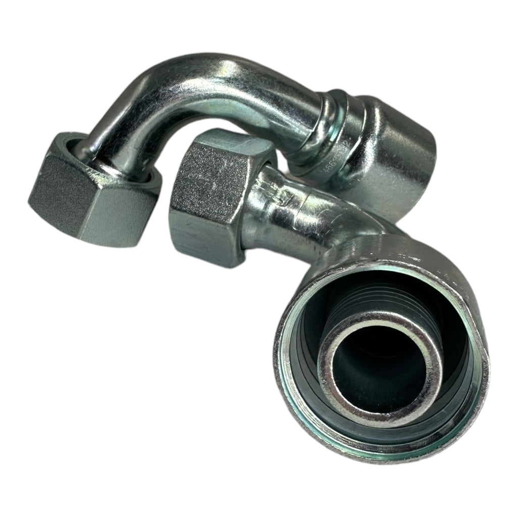 2x Parker 1CF46-28-16 Dichtkegel mit Überwurfmutter & O-Ring / 90° Bogen