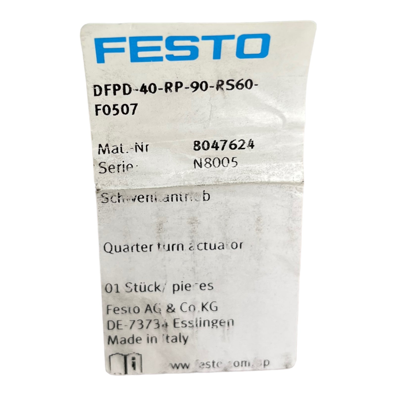 FESTO DFPD-40-RP-90-RS60-F0507 (8047624) Schwenkantrieb Baugröße Stellantrieb:40