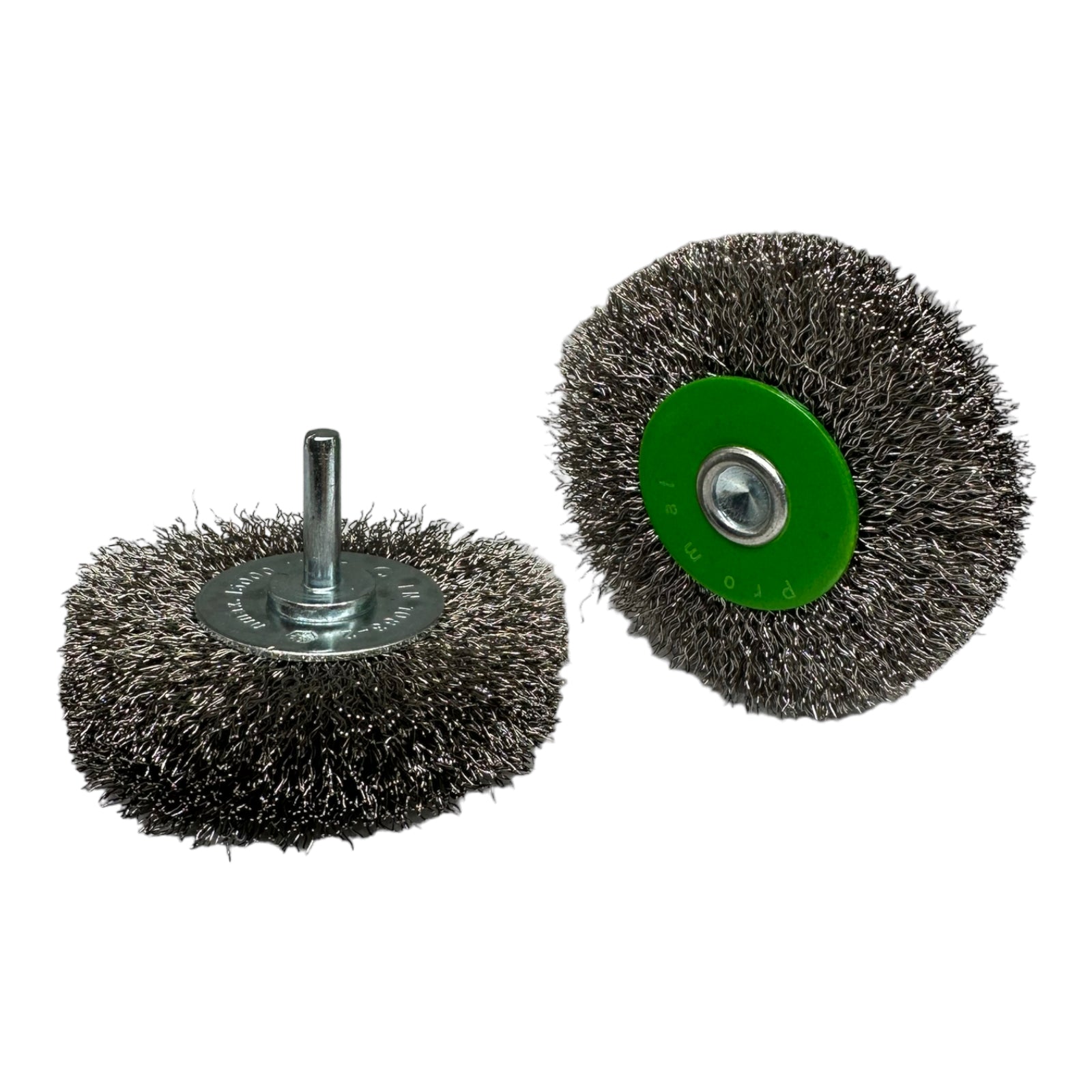 2x Promat Rundbürste Stahldraht Durchmesser: 80mm Schaft: 6mm S.: 0,3mm V2A