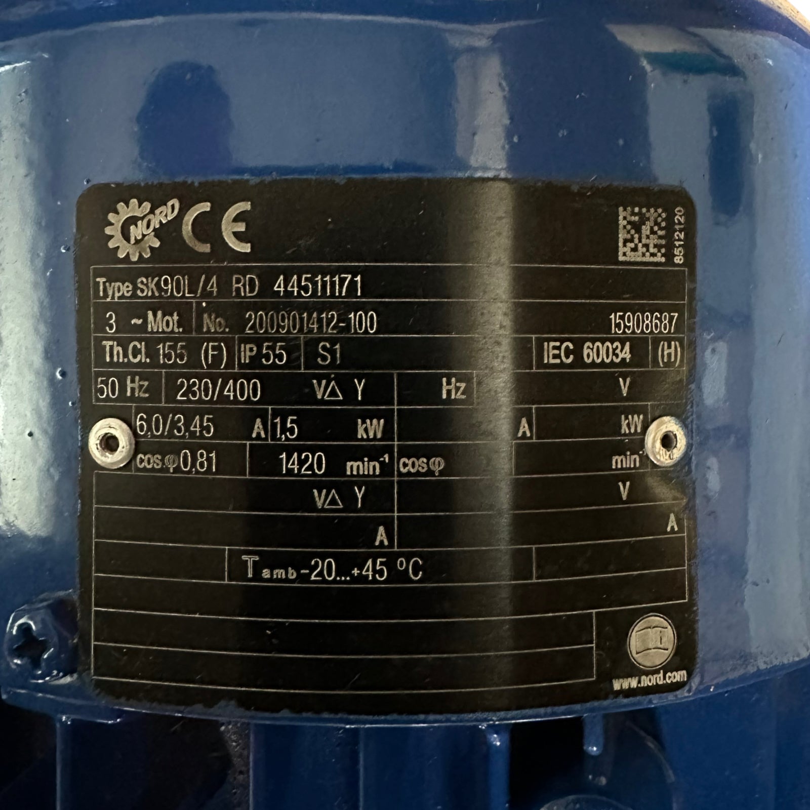 NORD DRIVESYSTEMS Exzenterschneckenpumpe Schneckenpumpe 1,5kW, 5m3/h, 230/400V