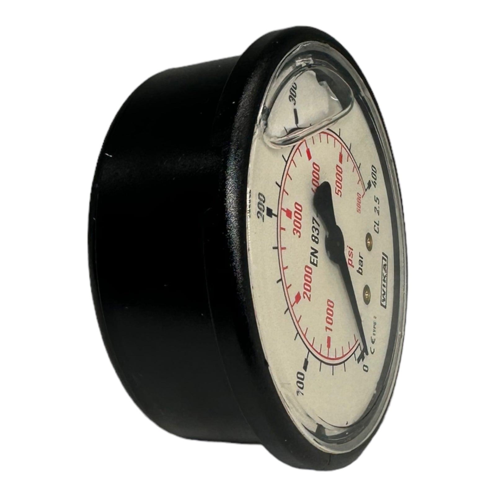 WIKA / RIEGLER Glyzerinmanometer bar/psi 63 mm, G1/4 senkrecht, 0-400bar 715-K