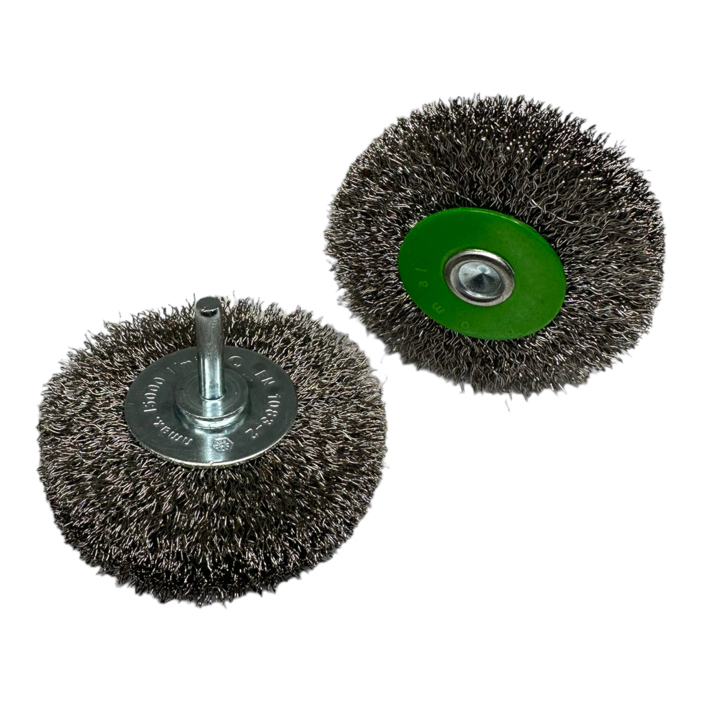 2x Promat Rundbürste Stahldraht Durchmesser: 80mm Schaft: 6mm S.: 0,3mm V2A