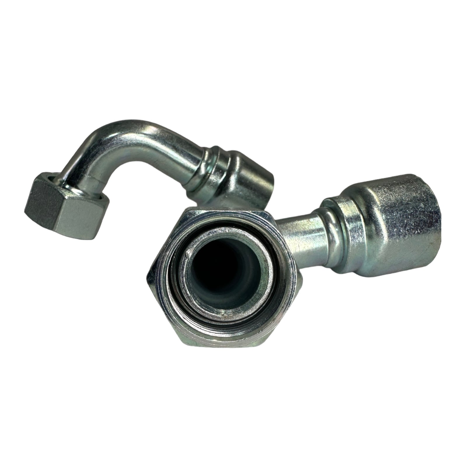 2x Parker 1CF46-28-16 Dichtkegel mit Überwurfmutter & O-Ring / 90° Bogen