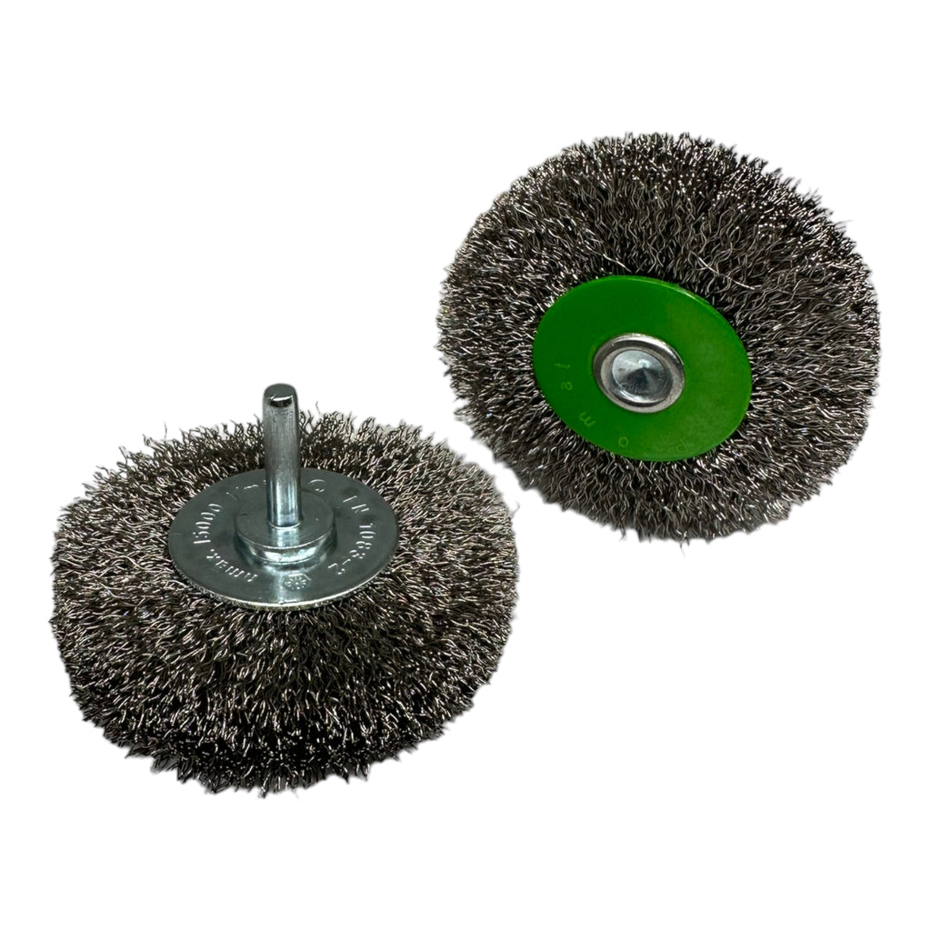 2x Promat Rundbürste Stahldraht Durchmesser: 80mm Schaft: 6mm S.: 0,3mm V2A