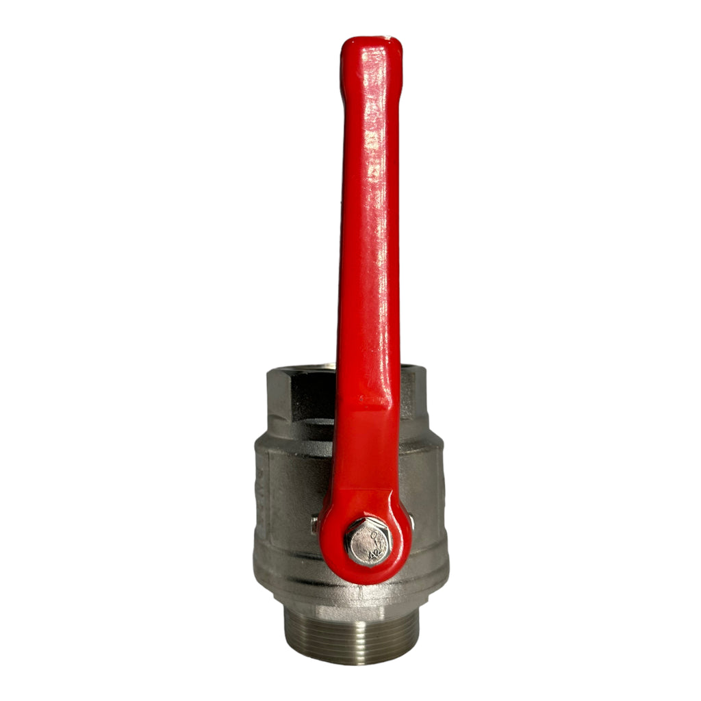 Kugelhahn Vernickelt CW617N Voller Durchgang roter Stahlhebel IG/AG 2" MS58 DN50