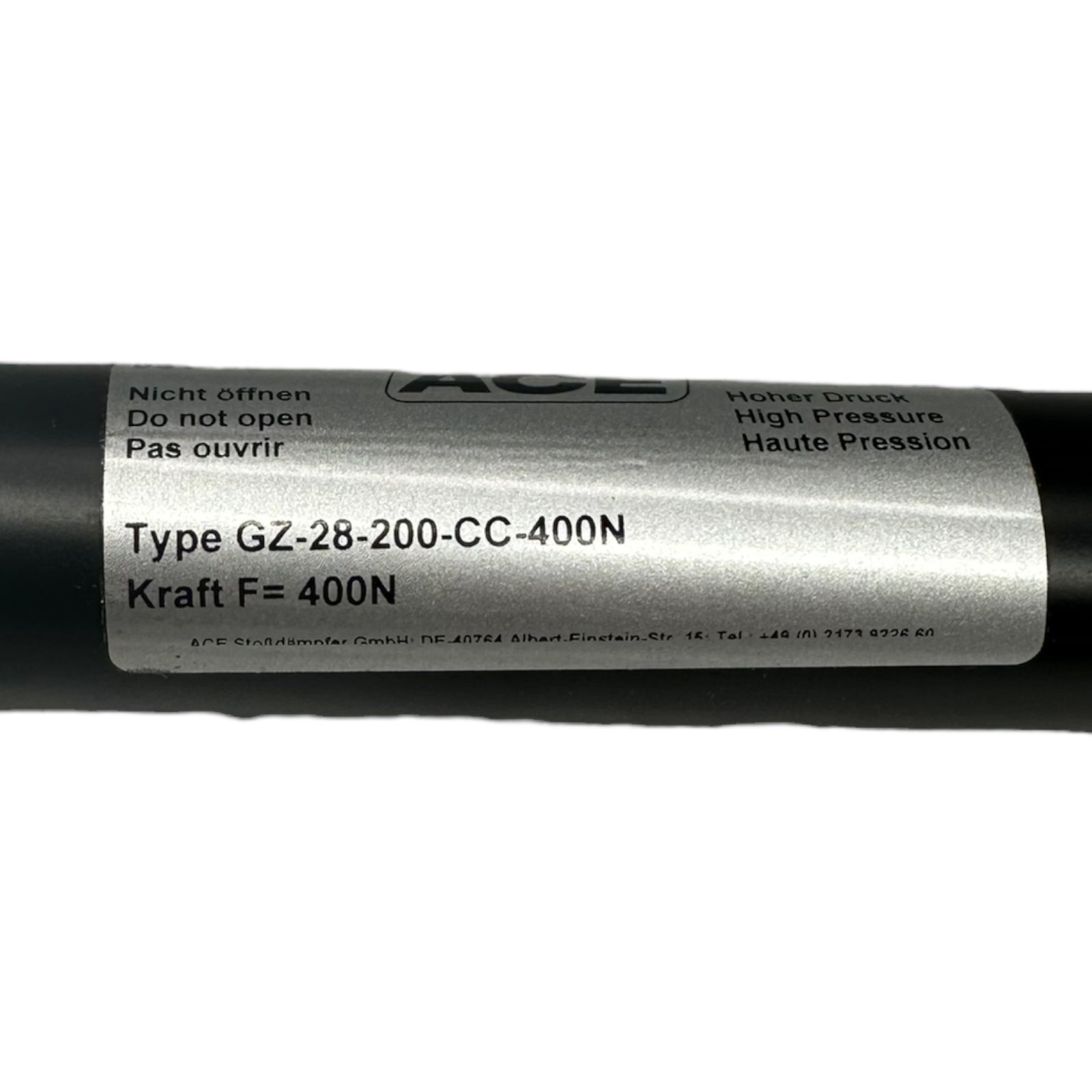 ACE Gaszugfeder / Gasfederzug GZ-28-200-CC-400N Kraft N= 400N