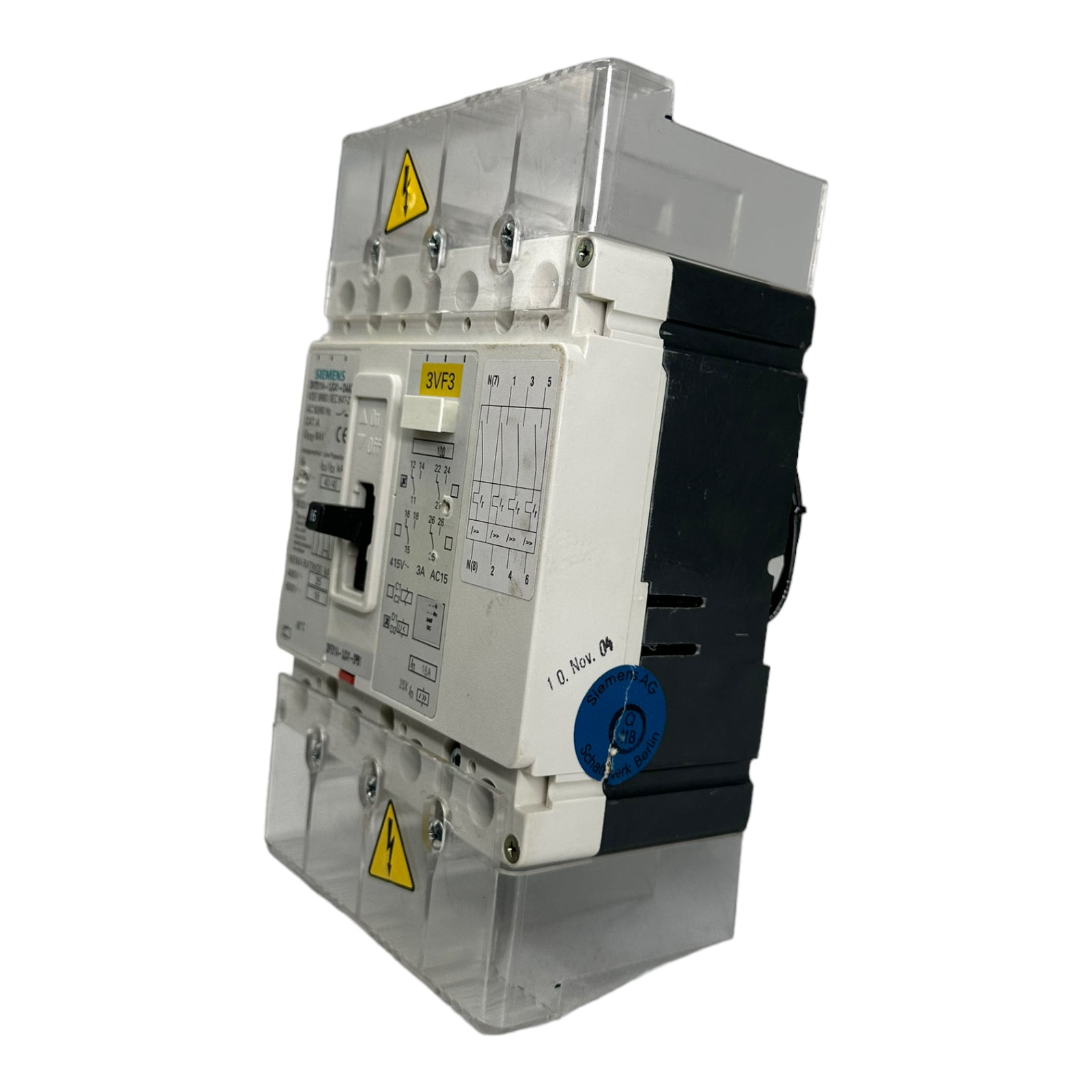 SIEMENS 3VF3114-1JC41-0AA0 Leistungsschalter, Alarmschalter 4polig, 16A, 415V