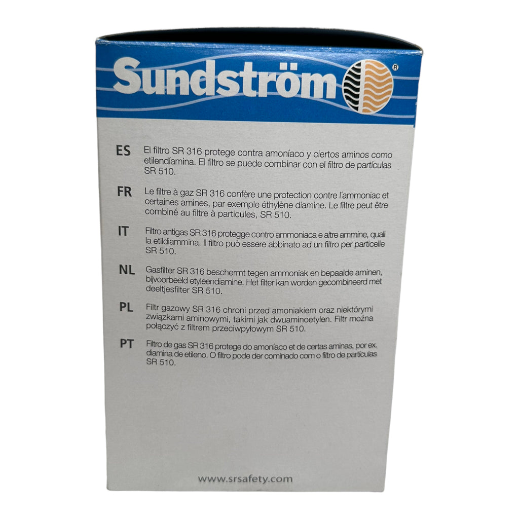 5x Sundström SR316 Gasfilter K1 Klasse 1, Filter Kartusche gegen Ammoniak