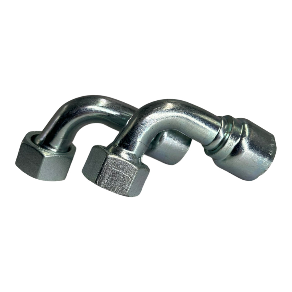 2x Parker 1CF46-28-16 Dichtkegel mit Überwurfmutter & O-Ring / 90° Bogen