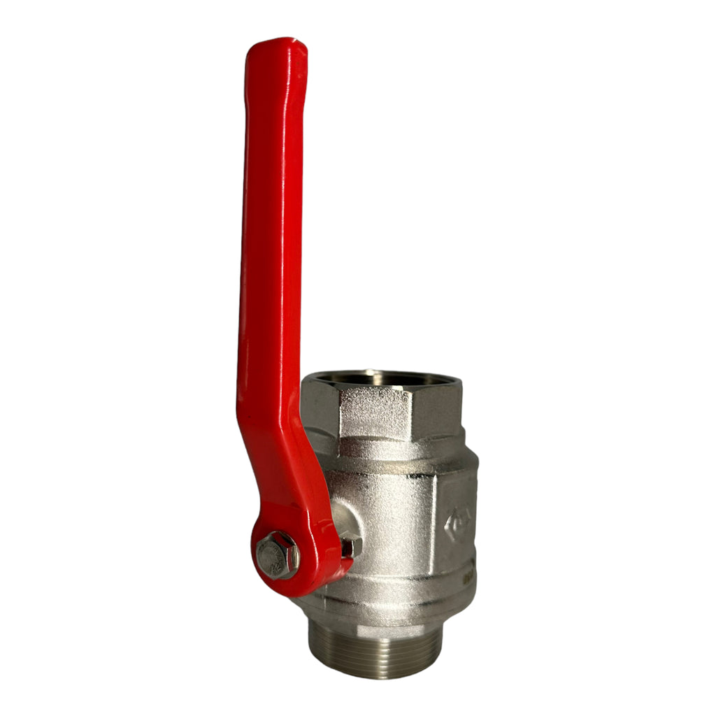 Kugelhahn Vernickelt CW617N Voller Durchgang roter Stahlhebel IG/AG 2" MS58 DN50