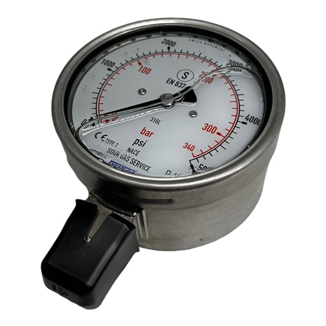 WIKA 233.30.100 Glycerin Manometer 5000psi / 340bar 2.tlg. bar 1/2NPT unten