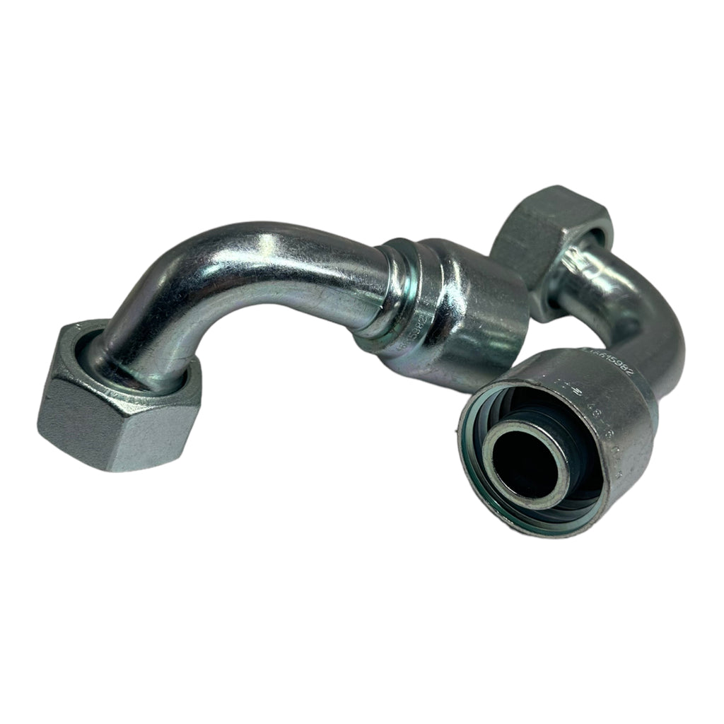 2x Parker 1CF46-28-16 Dichtkegel mit Überwurfmutter & O-Ring / 90° Bogen