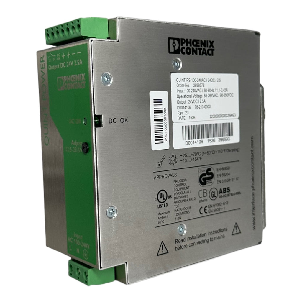 Phoenix Contact QUINT-PS-100-240AC/24DC/2,5 Netzteil Stromversorgung / 2938578