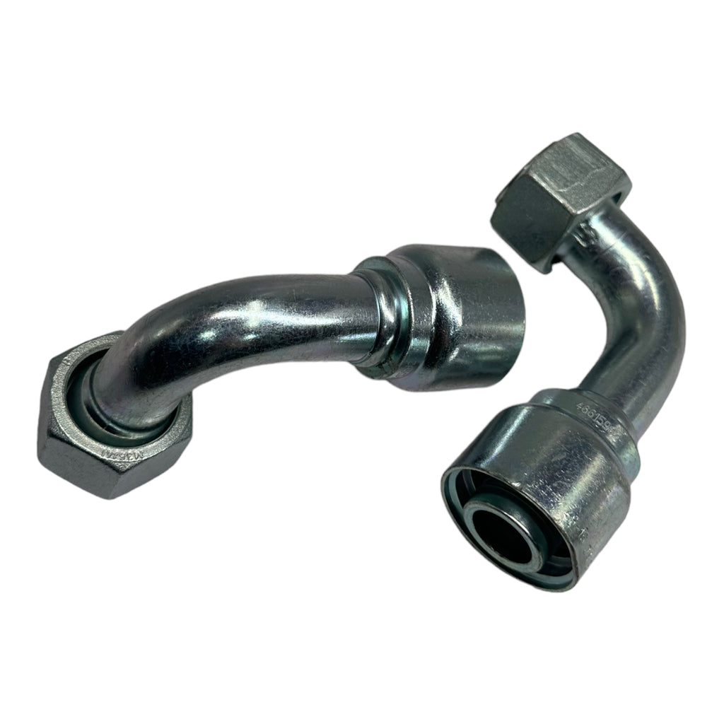 2x Parker 1CF46-28-16 Dichtkegel mit Überwurfmutter & O-Ring / 90° Bogen