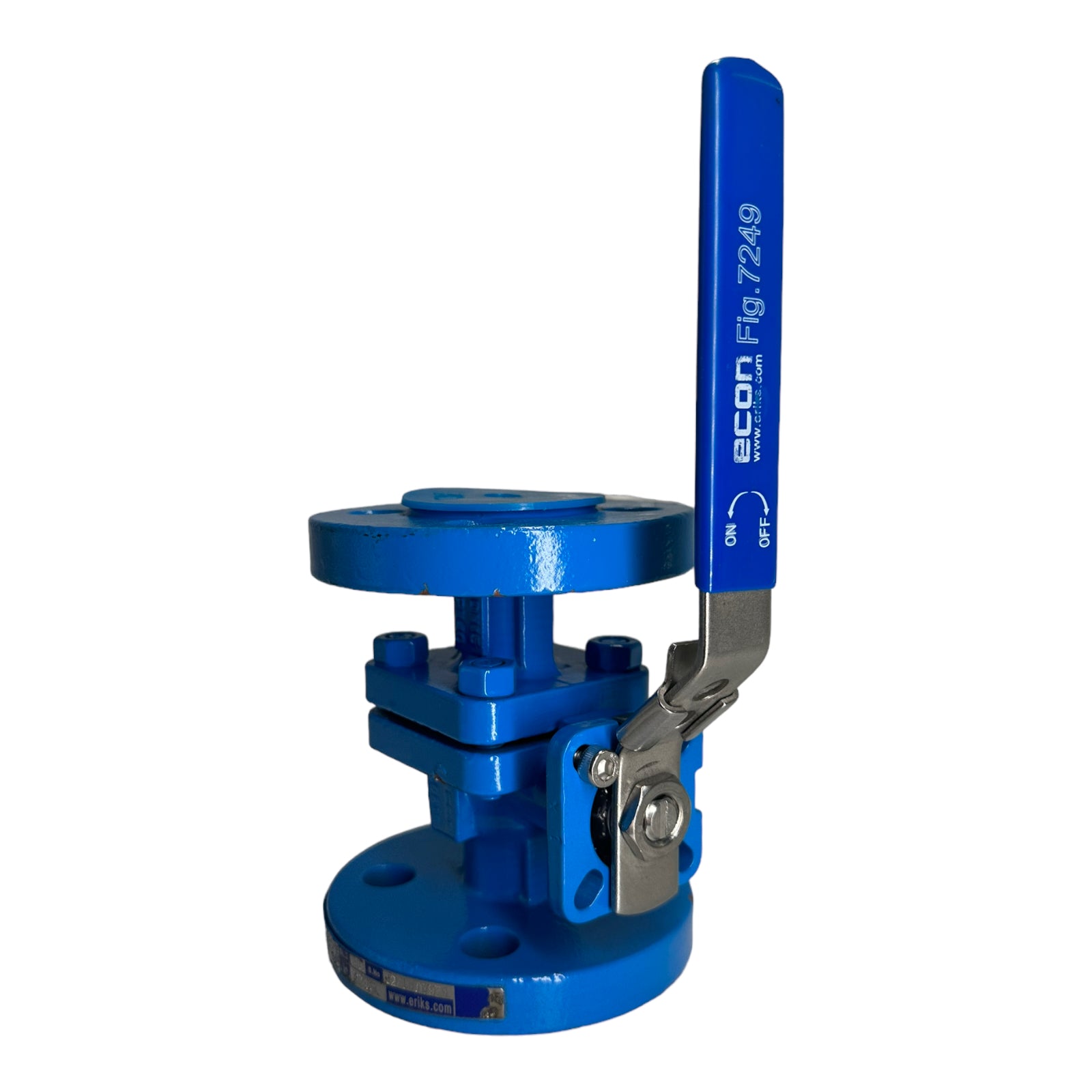 Econ 7249 Stahl 2-Wegeventil Flansch Kugelhahn + Sicherung DN15 PN40 Absperrhahn