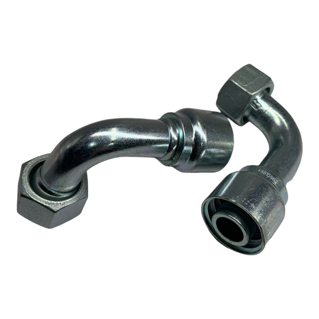 2x Parker 1CF46-28-16 Dichtkegel mit Überwurfmutter & O-Ring / 90° Bogen