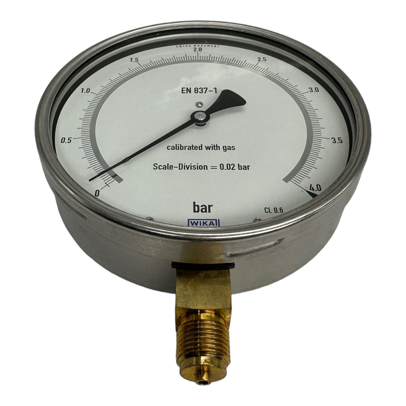 WIKA 312.20.160 Manometer Feinmessmanometer 4bar G1/2B unten 160mm