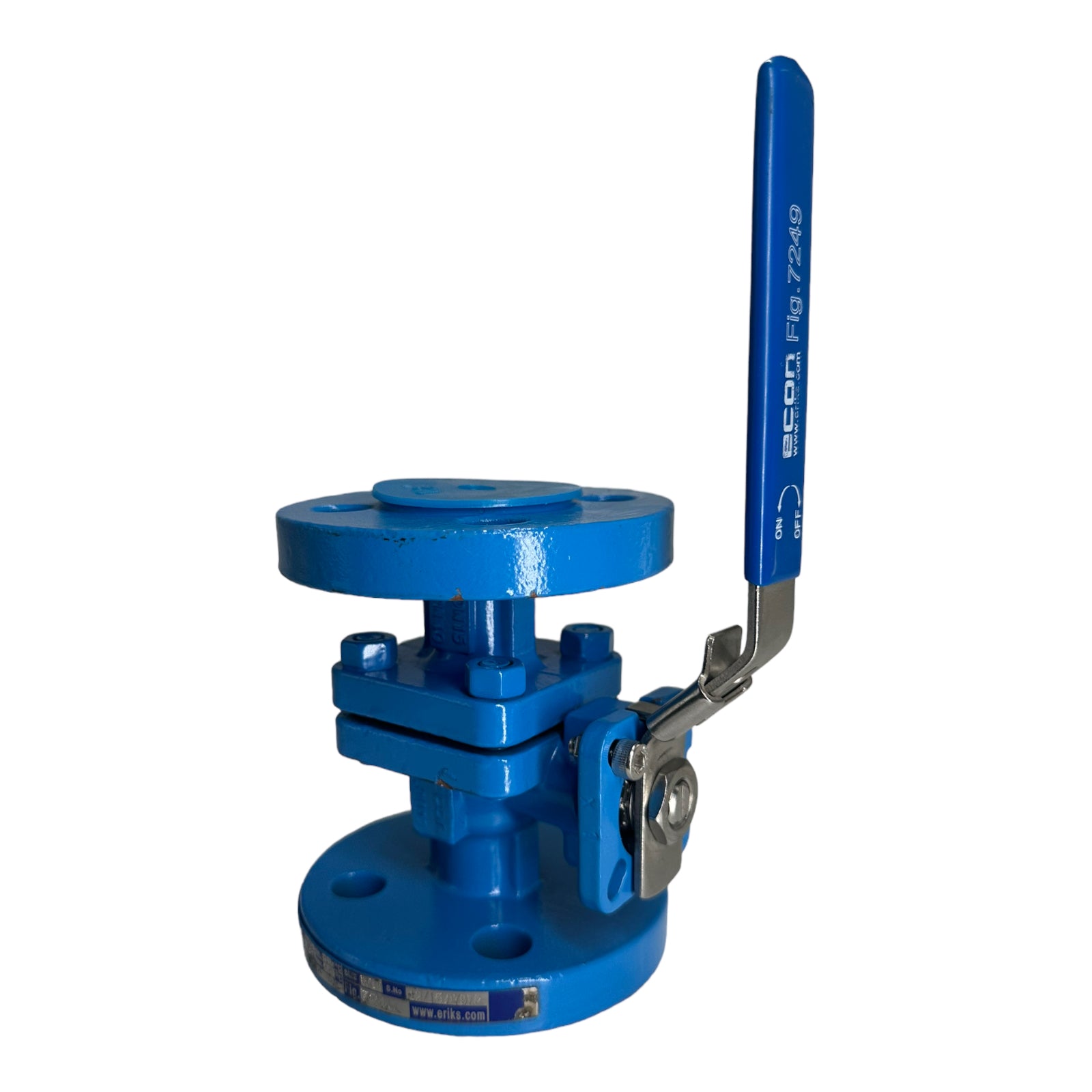 Econ 7249 Stahl 2-Wegeventil Flansch Kugelhahn + Sicherung DN15 PN40 Absperrhahn