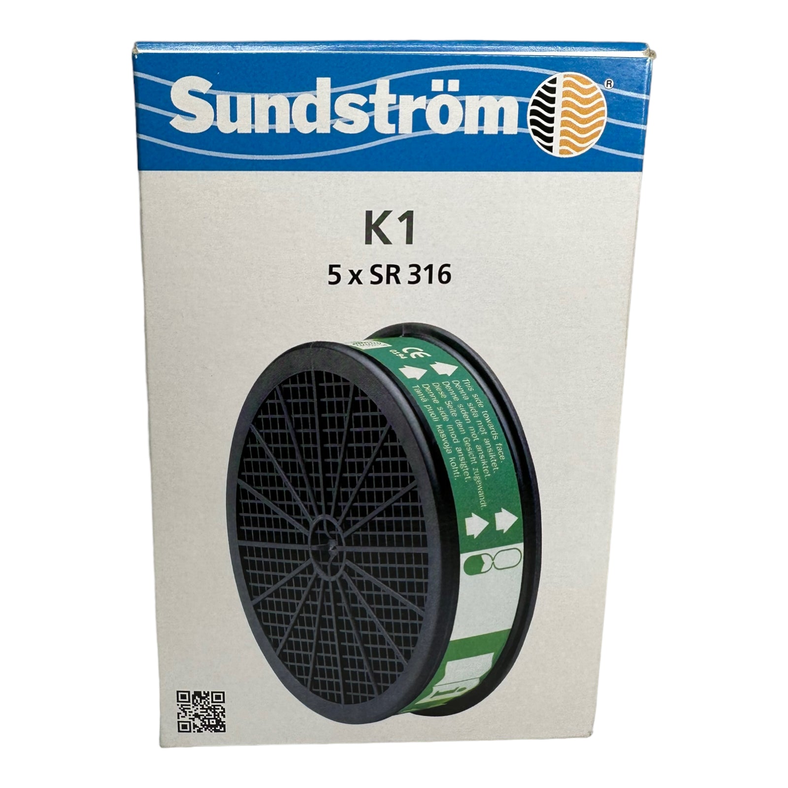 5x Sundström SR316 Gasfilter K1 Klasse 1, Filter Kartusche gegen Ammoniak