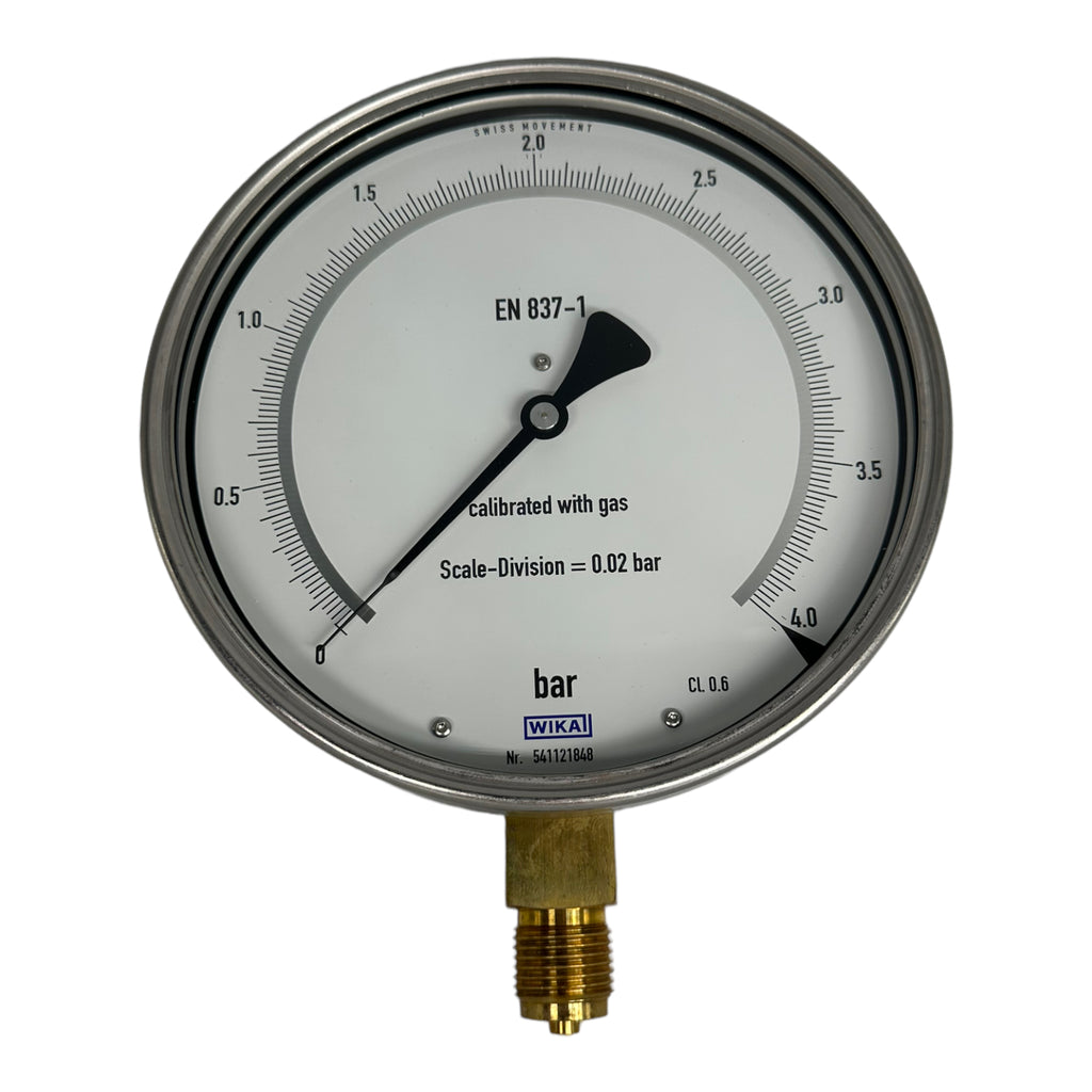 WIKA 312.20.160 Manometer Feinmessmanometer 4bar G1/2B unten 160mm