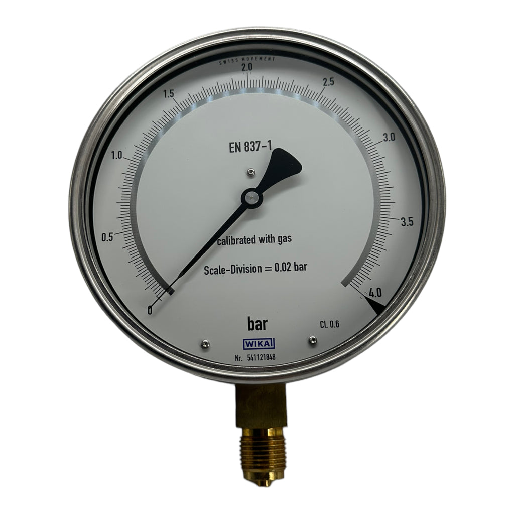 WIKA 312.20.160 Manometer Feinmessmanometer 4bar G1/2B unten 160mm