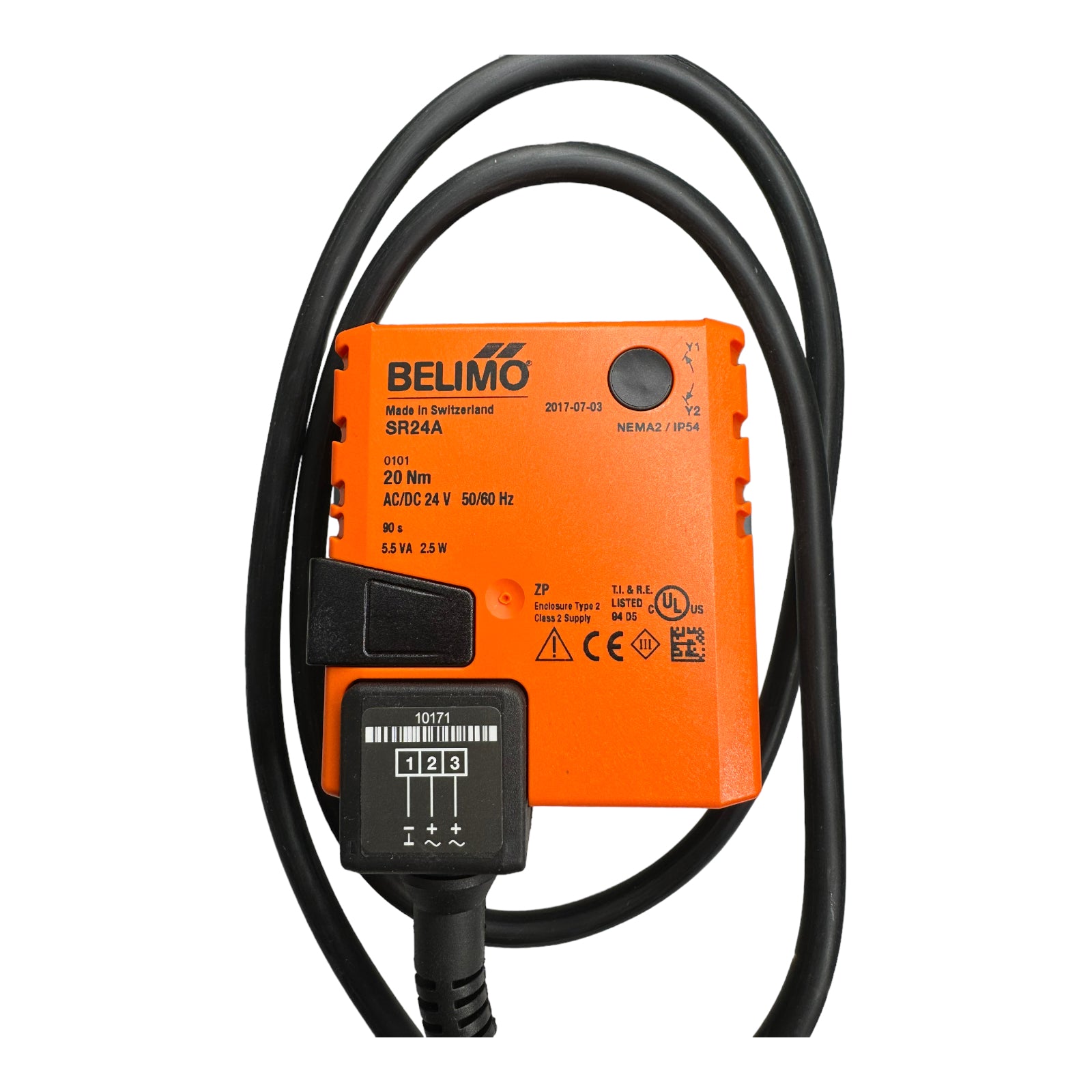 Belimo SR24A Drehantrieb, Antrieb 20Nm, AC/DC 24V, Auf/Zu, 3-Punkt, 90s, IP54