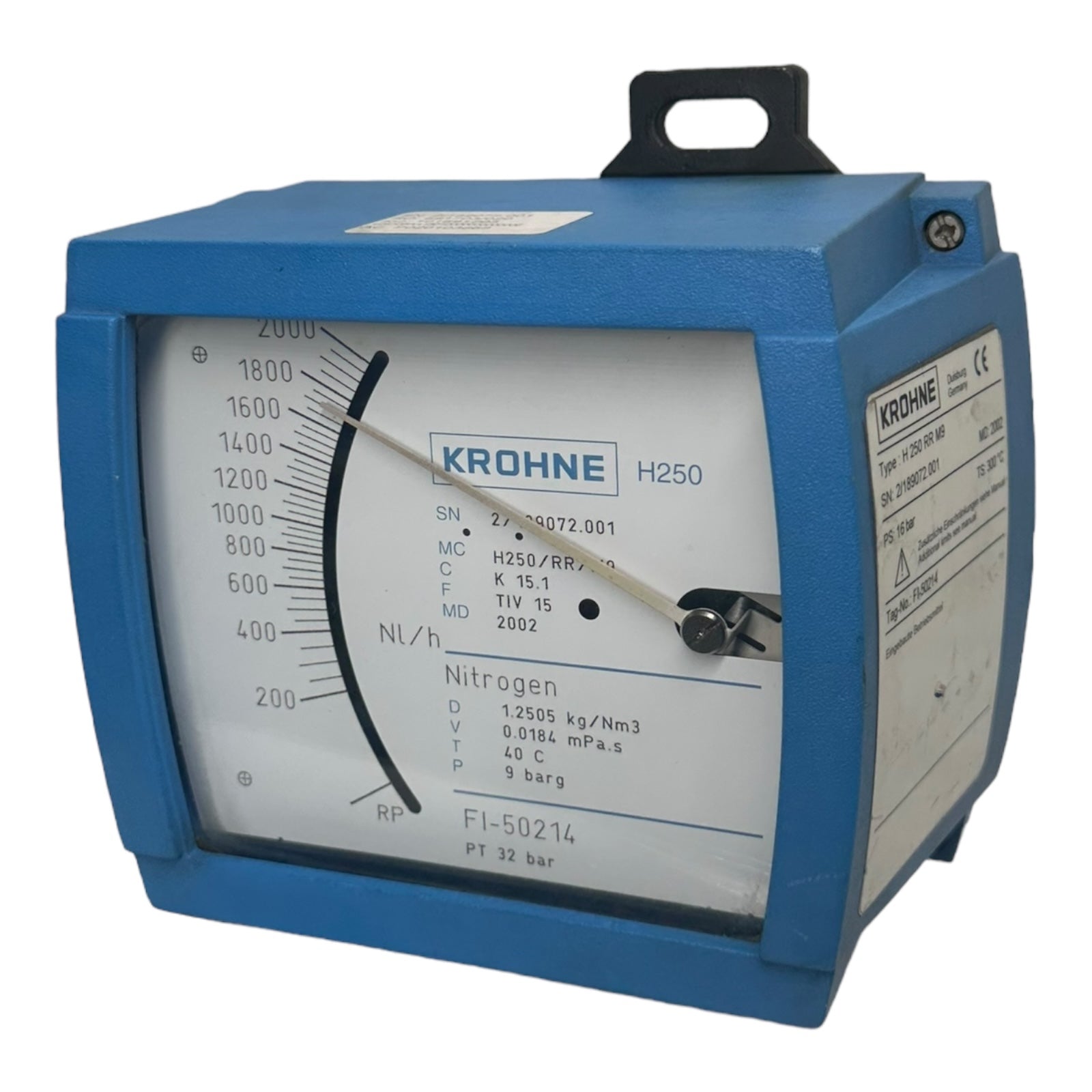 Krohne H250/RR/M9 Durchflussmesser PTmax: 32 bar PS: 16 bar 200 - 2000