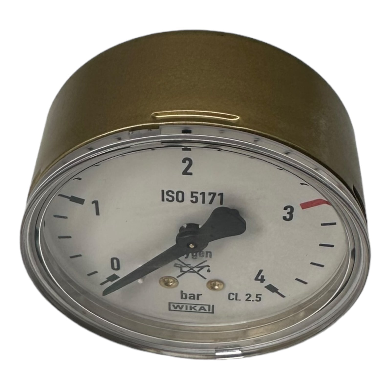 WIKA Manometer Rohrfedermanometer Kupferlegierung Oxygen ISO5171 Cl.2,5 / 0-4Bar