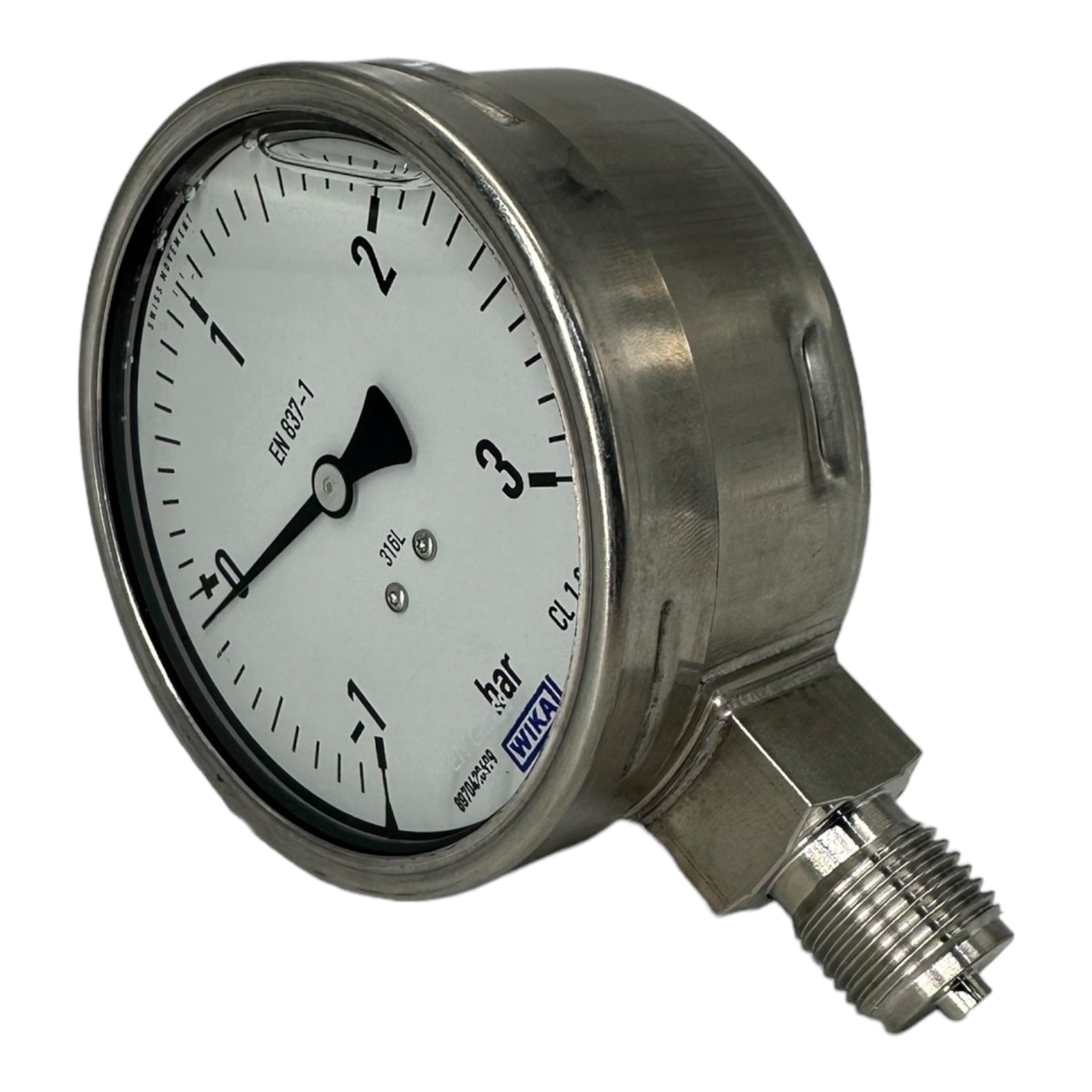 WIKA Glycerin-Manometer senkrecht, 100mm, -1 bis 3 bar