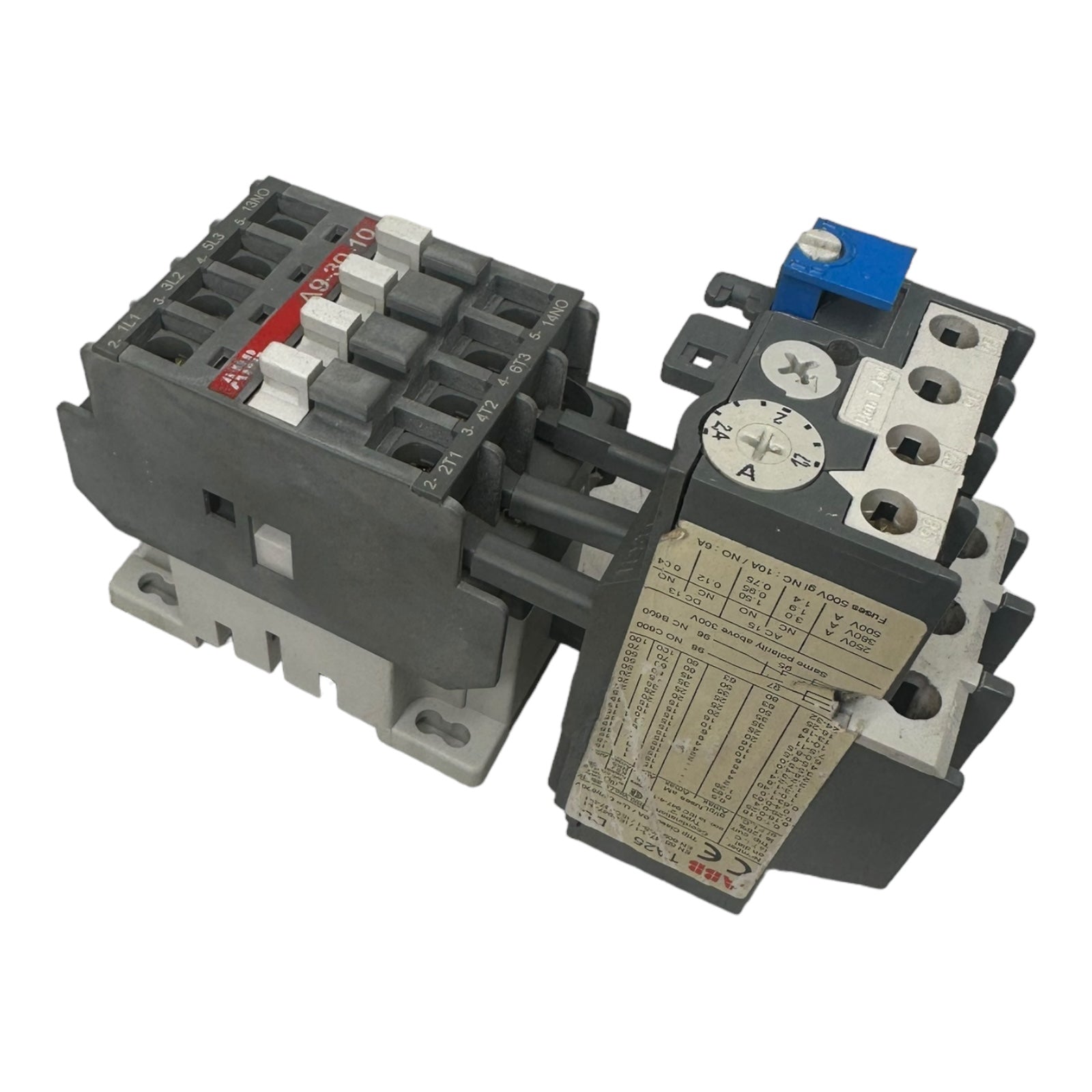 ABB A9-30-10 Schütz 220-240V + ABB TA25 DU 2,4A Überstromauslöser