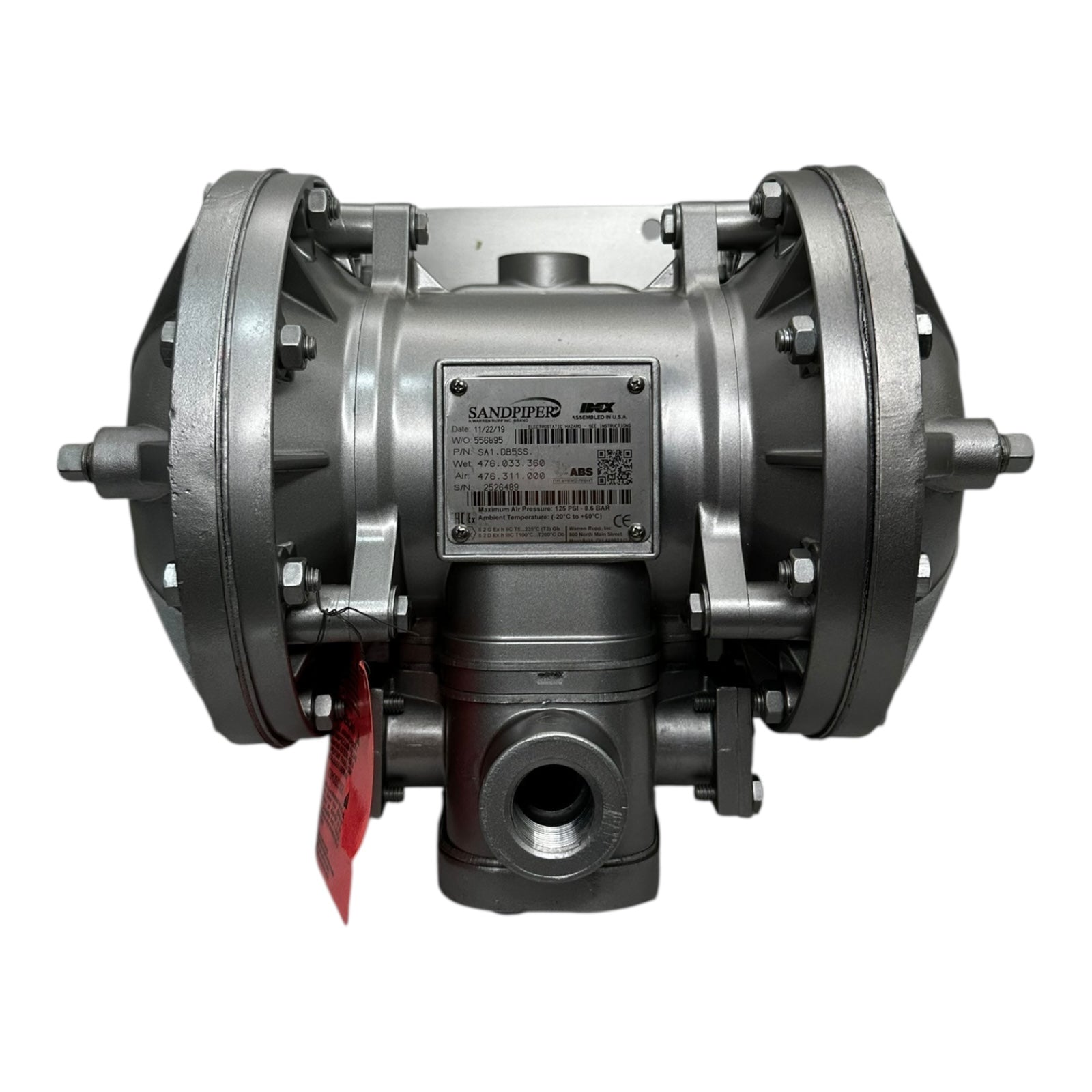 Sandpiper SA1.DB5SS Membranpumpe Druckluftpumpe 8,6 bar Edelstahl ATEX