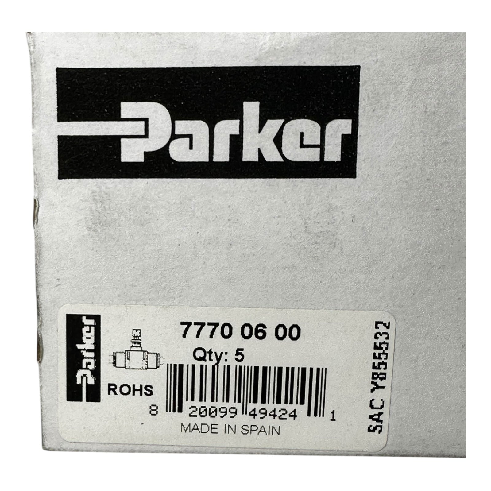 3x Parker 77700600 Durchflussregler mit Einstellschraube 6mm In-Line Regulator