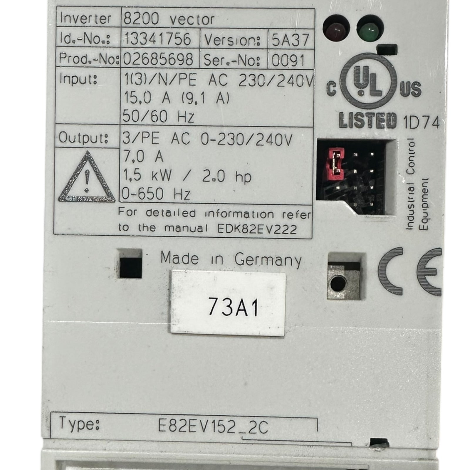 Lenze 8200 Vector / E82EV152_2C Frequenzumrichter Inverter 1,5kW