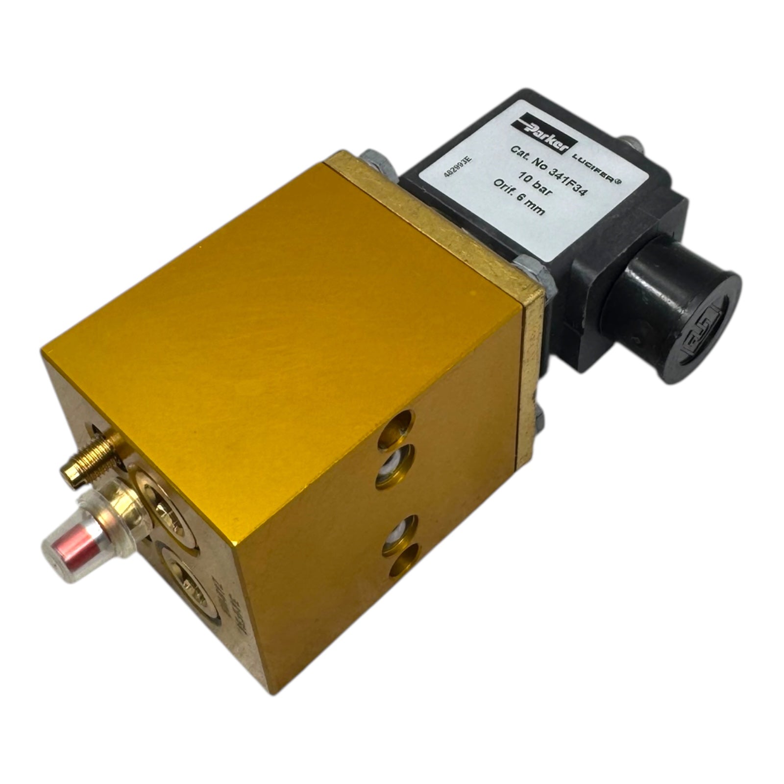 Parker Lucifer 341F34 487066 4/2-Wege Magnetventil 10bar Spule Pneumatikventil