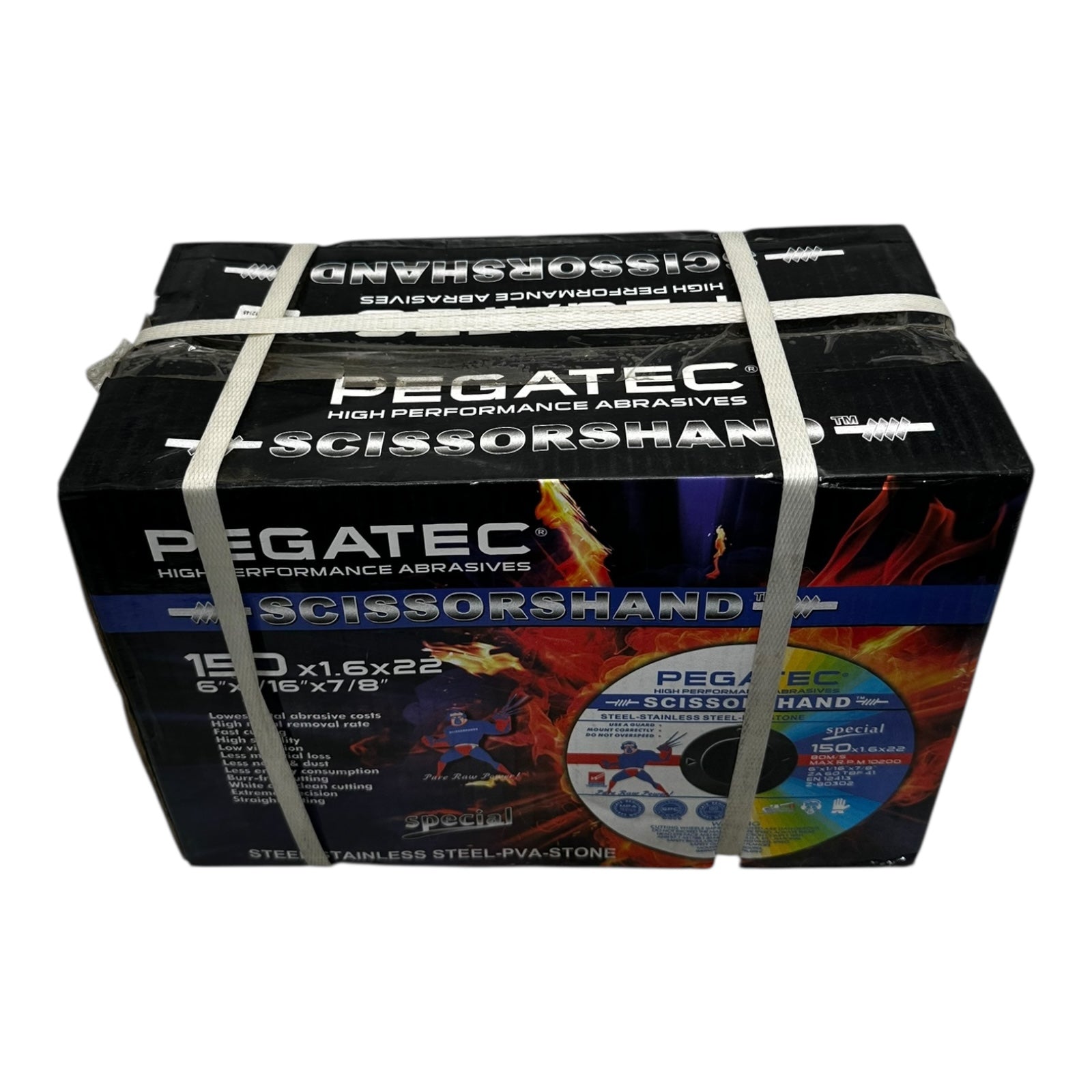 200x Pegatec 150x1.6x22 Trennscheiben Scissorshand Stahl Edelstahl Stein