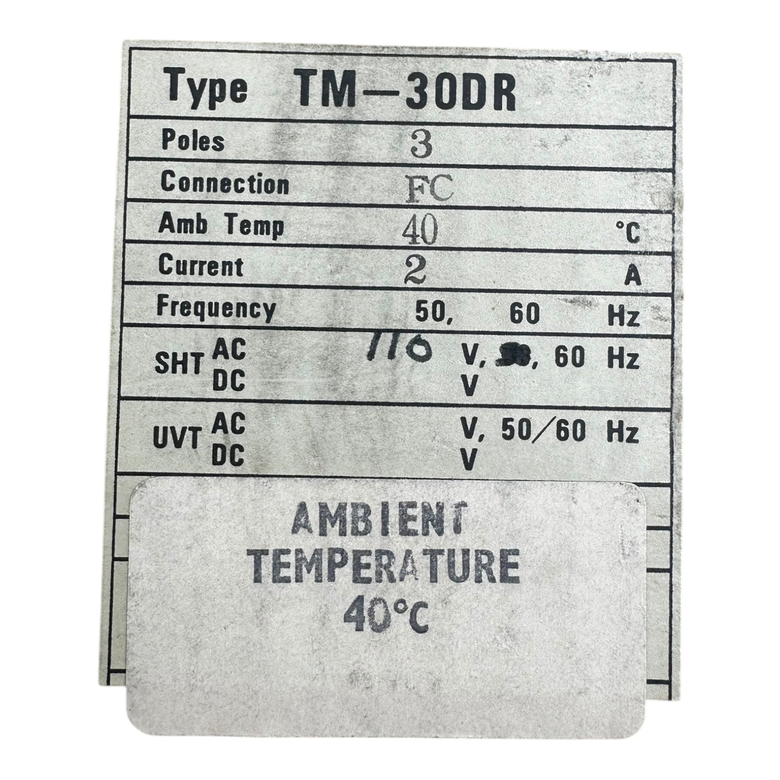 Terasaki TM-30DR Motorschutzschalter Schutzschalter 2A 3-polig AC500V 9246