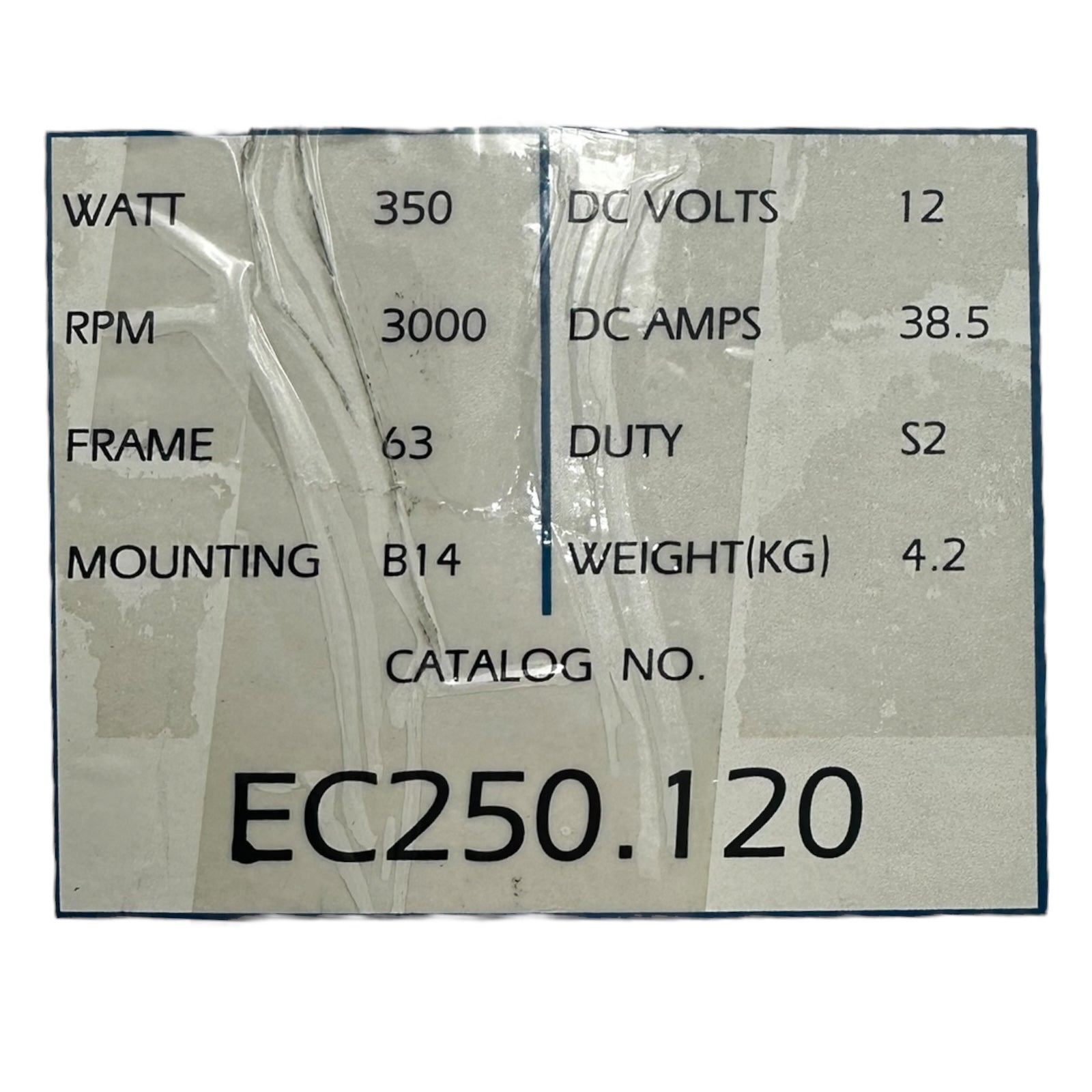 Transtecno EC250.120 DC-Motor 12V 350W 3000rpm B14 Rahmen63 Antrieb