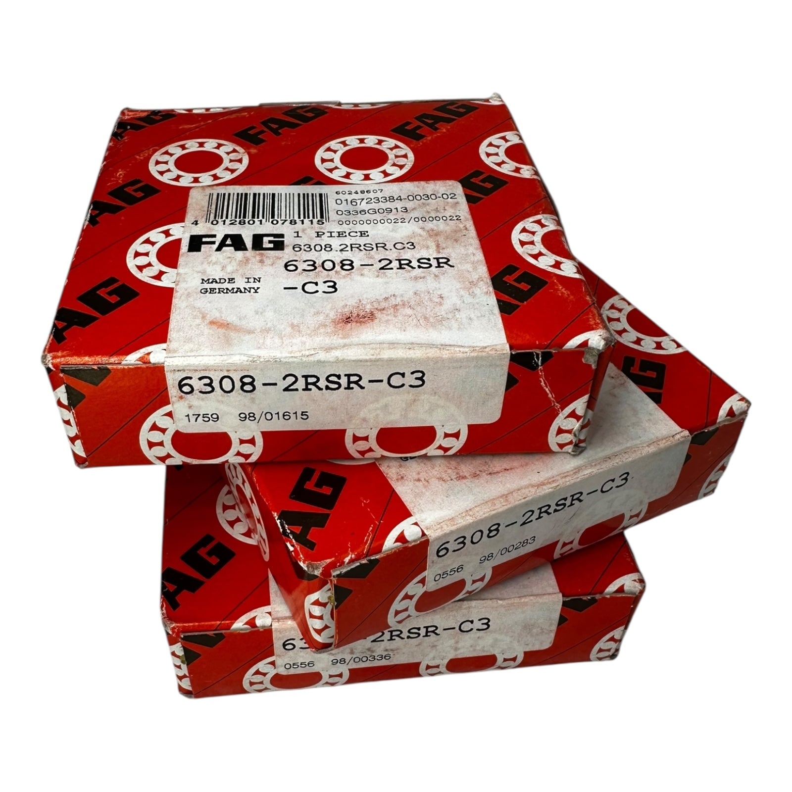 FAG Kugellager 6308-2RSR-C3 Rillenkugellager 40x90x23 mm Made in Germany 3 Stück