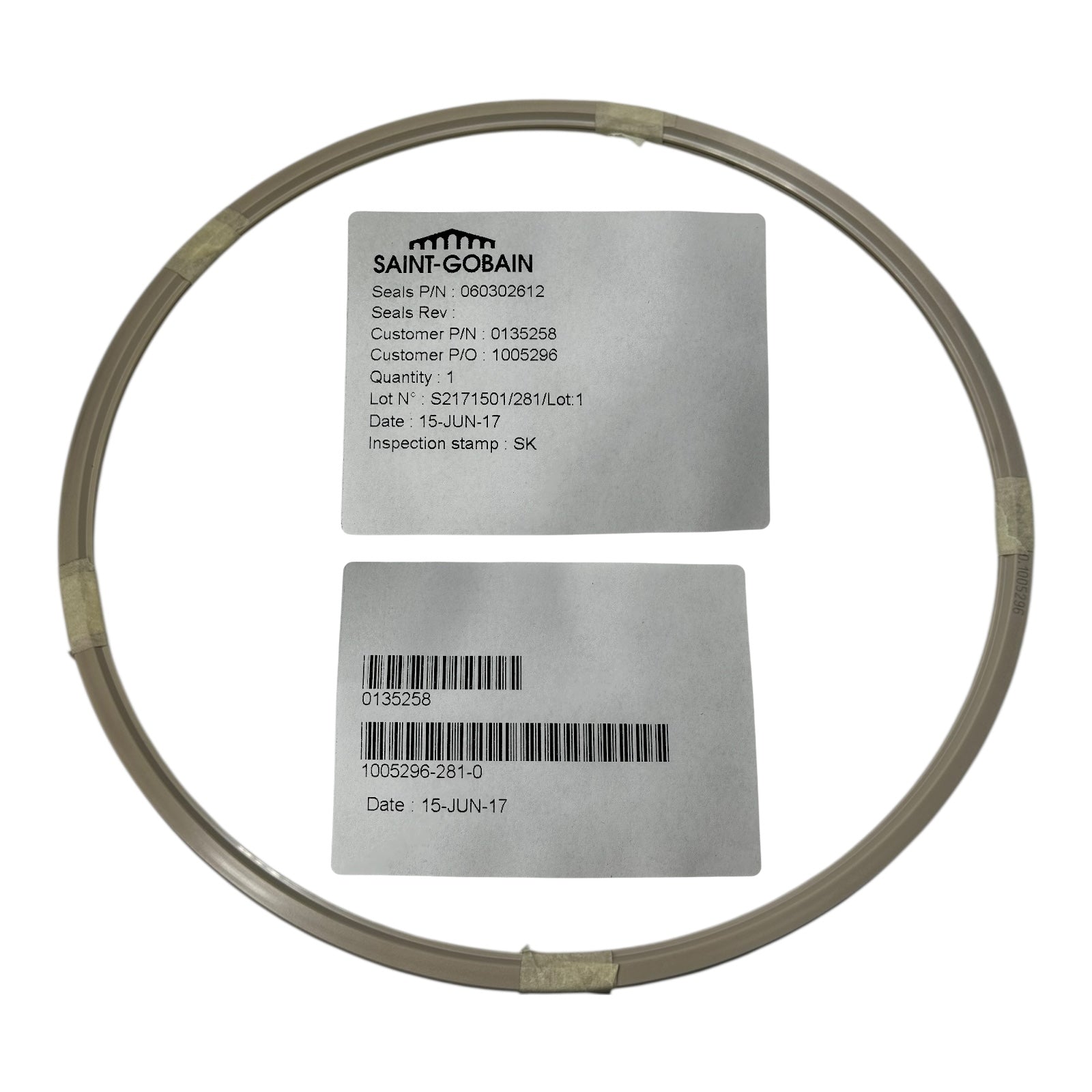 Saint-Gobain Dichtung 060302612 PTFE-Federdichtung Seal weiß Spiralfeder