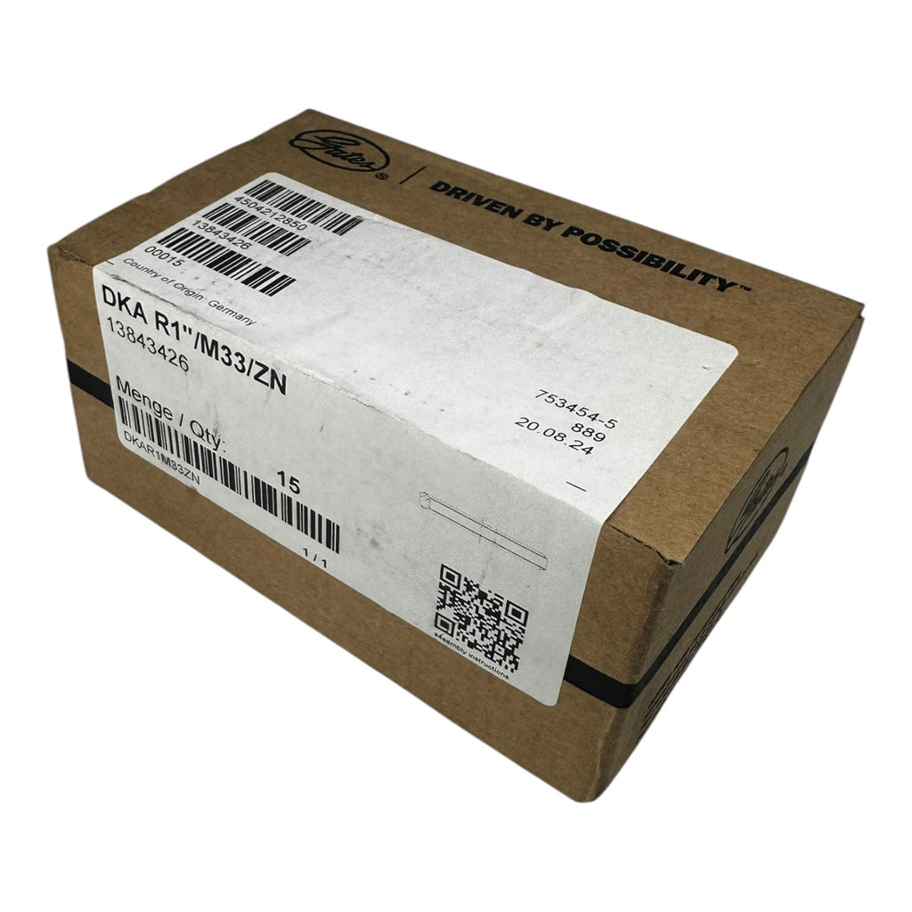 15x Gates DKA R1”/M33/ZN Hydraulikanschluss Innengewinde 1” auf M33 verzinkt