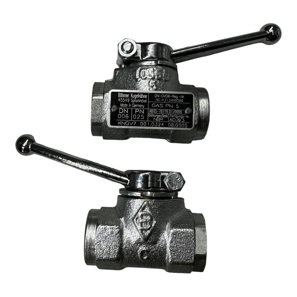 2x Böhmer KNGV7 001.0324 Kugelhahn DN6 PN25 Gasventil NBR DVGW geprüft