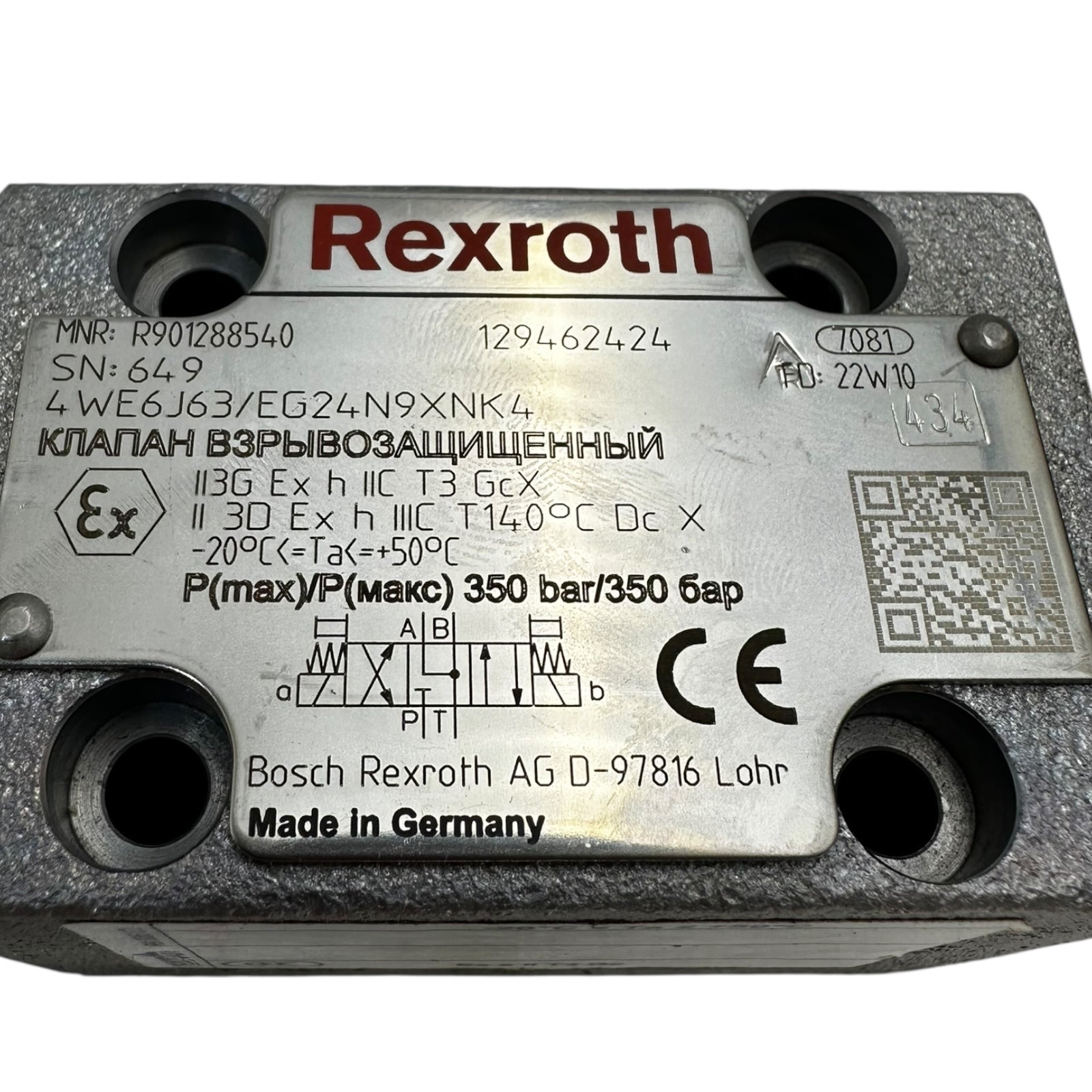 Rexroth 4WE6J63/EG24N9XNK4 Hydraulikventil 24V DC Ex-Schutz NG6 350bar