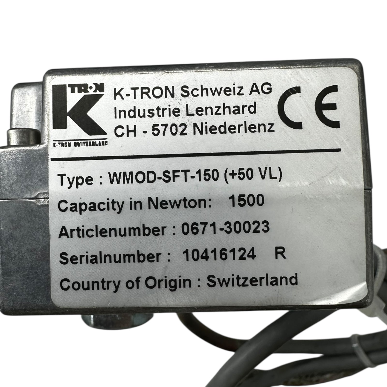 K-Tron WMOD-SFT-150 Wägezelle Kraftsensor 1500N 50kg VL 0671-30023