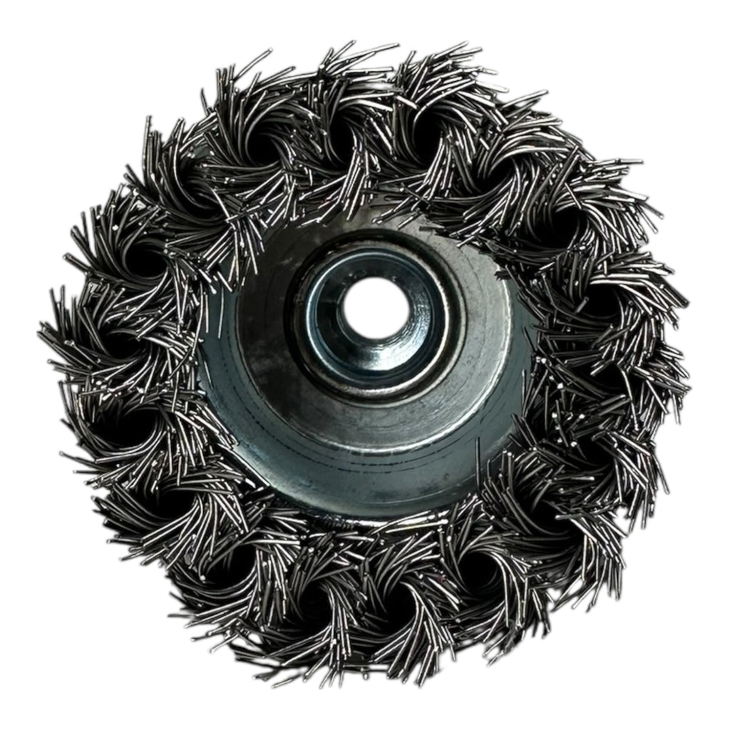 4x TK Tools Topfbürste 65mm gezopft Drahtbürste M10x1,5 ST0.5 Winkelschleifer