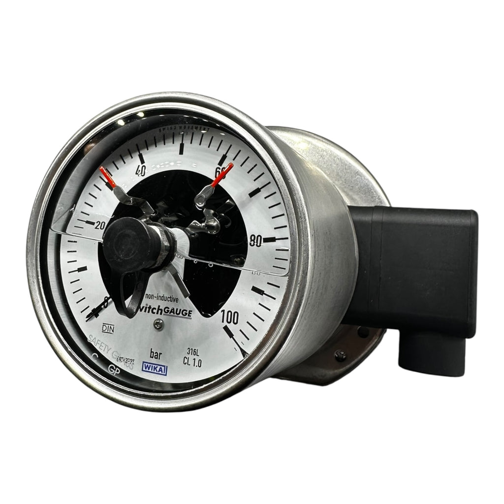 WIKA PGS23.100 Schaltmanometer 0-100 bar 316L Edelstahl CL1.0 14409977 IP65