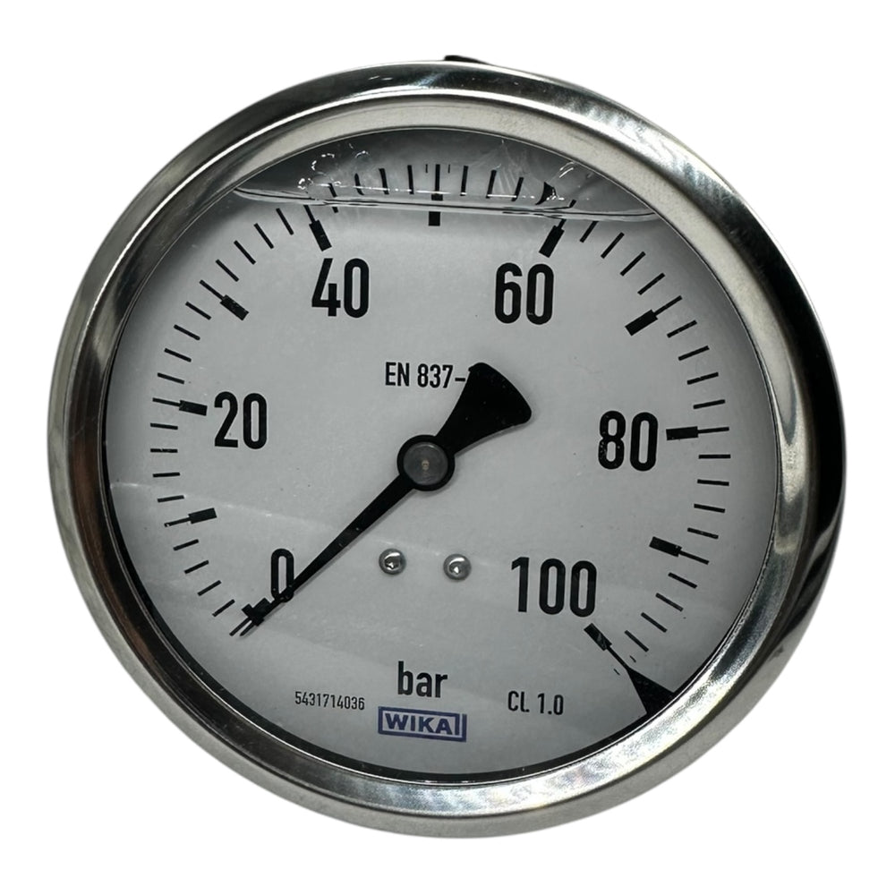 WIKA Manometer 213.53.100 100 bar G1/2B hinten exzentrisch 100mm Druckmesser